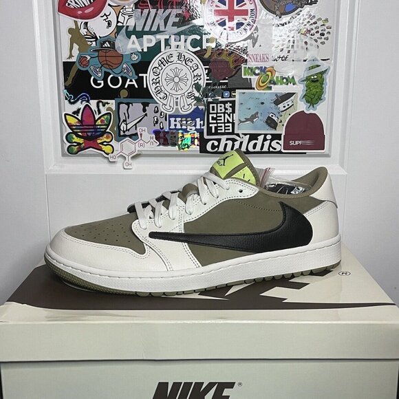 Jordan 1 Retro Low Golf Travis Scott Neutral Olive - Picture 1 of 6